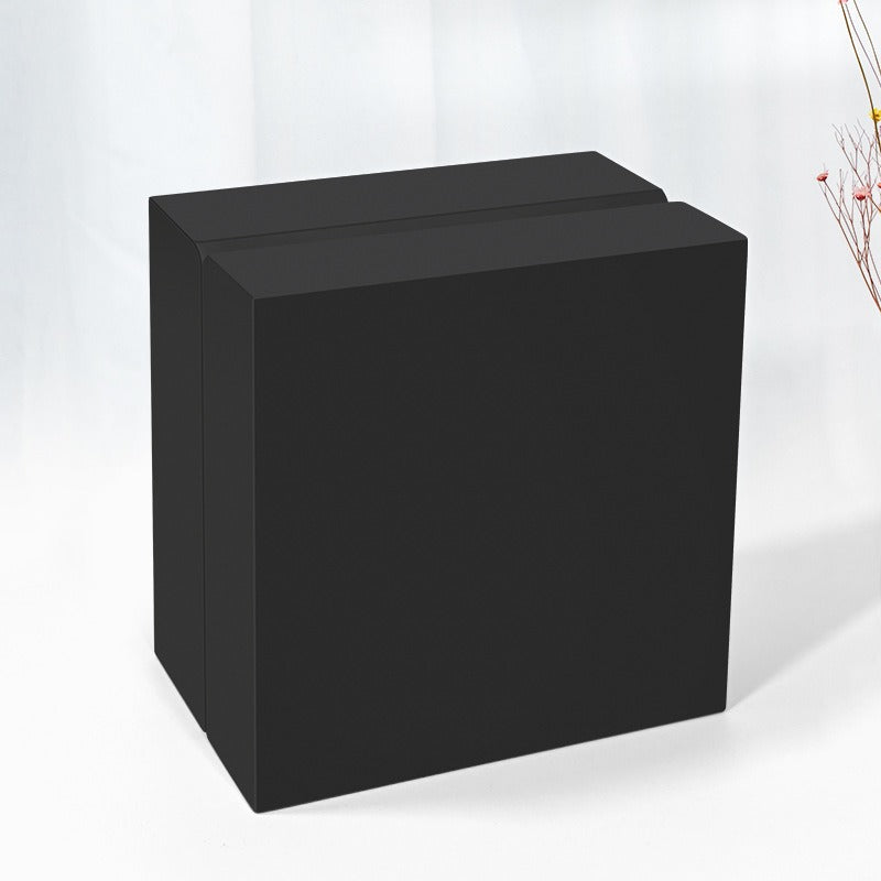 New High-End Jewelry Box Watch Box Storage Box Packaging Box PU Flip Cover Black Set Gift Box